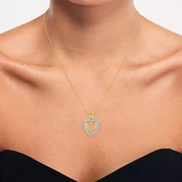 (G-H / I1-I2) Womens 5/8 CT. T.W. Lab Grown White Diamond 14K Gold Over Silver Sterling Silver Heart Pendant Necklaces