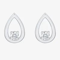 (Si1-Si2/ H-I) 1/4 CT. T.W. Lab Grown White Diamond Sterling Silver Pear Stud Earrings
