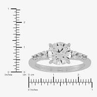 Womens Lab Created White Cubic Zirconia Sterling Silver Cocktail Ring