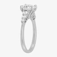 Womens Lab Created White Cubic Zirconia Sterling Silver Cocktail Ring