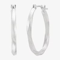 14K White Gold 20mm Hoop Earrings