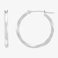 14K White Gold 20mm Hoop Earrings