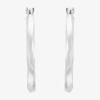 14K White Gold 20mm Hoop Earrings