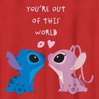 Disney Collection Little & Big Boys Crew Neck Short Sleeve Lilo Stitch Graphic T-Shirt