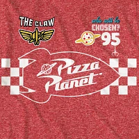 Big and Tall Pizza Planet Mens Crew Neck Short Sleeve Regular Fit Graphic T-Shirt