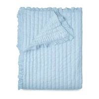 Martha Stewart Blue Ruffle Reversible Quilt