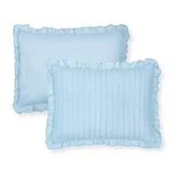 Martha Stewart Blue Ruffle Reversible Quilt