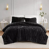 Madison Park Dahlia Faux Fur 3-pc. Midweight Comforter Set