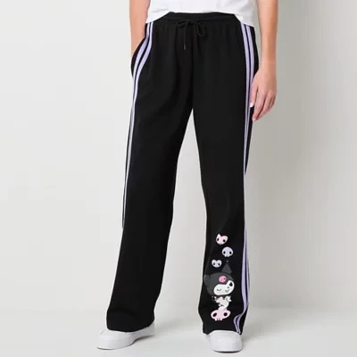 Kuromi Wide Leg Sweatpant Womens Mid Rise Straight Sweatpant-Juniors