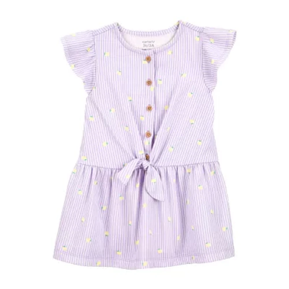 Carter's Toddler Girls Short Sleeve Flutter A-Line Dress