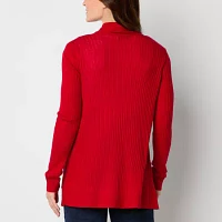 Liz Claiborne Womens Long Sleeve Open Front Cardigan