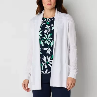Liz Claiborne Womens Long Sleeve Open Front Cardigan