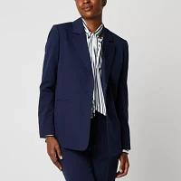 Worthington Womens Relaxed Single Button Blazer