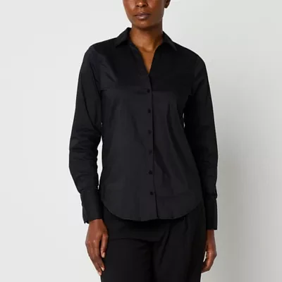 Worthington Womens Long Sleeve Regular Fit Button-Down Shirt