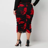 Bold Elements Womens Midi Pencil Skirt-Plus