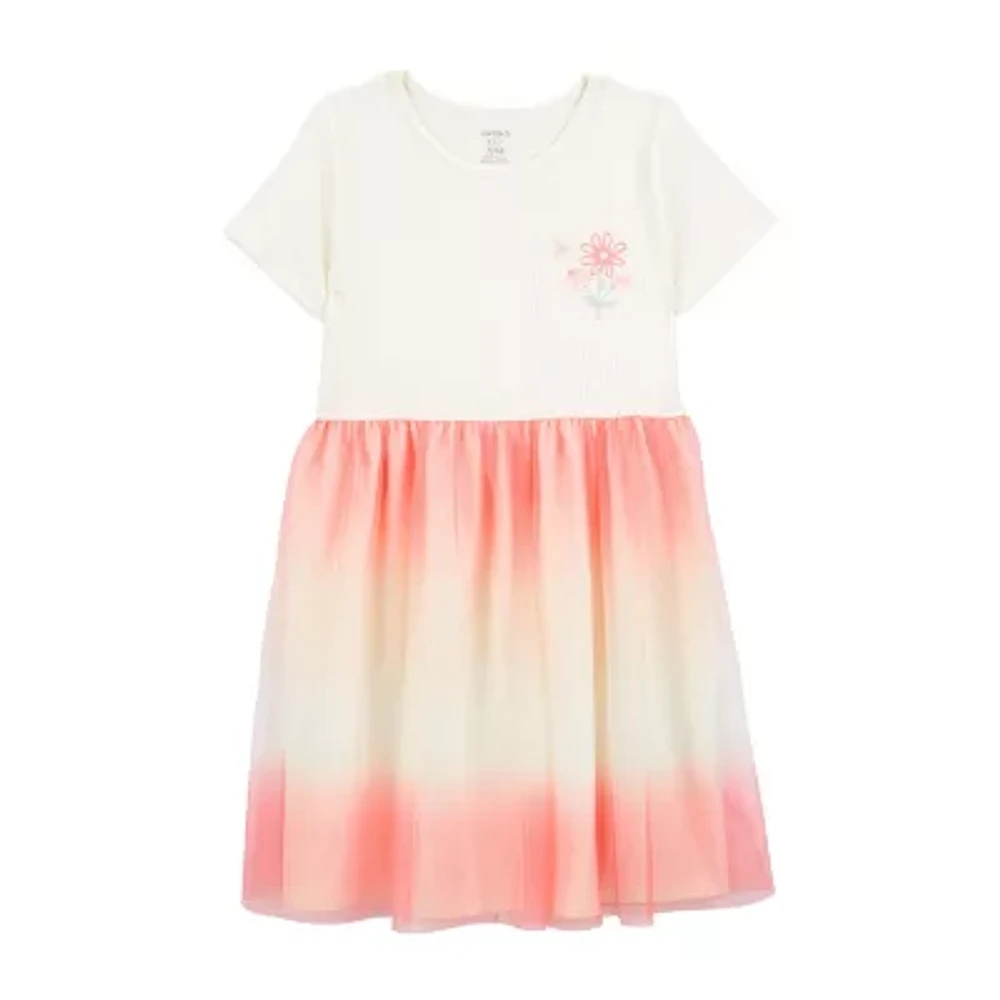 Carter's Little & Big Girls Short Sleeve Fitted A-Line Dress