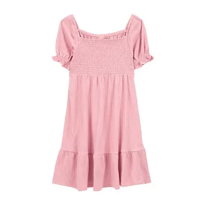 Carter's Little & Big Girls Short Sleeve Cuffed A-Line Dress