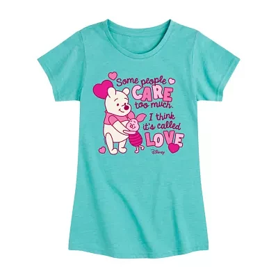 Disney Collection Little & Big Girls Crew Neck Short Sleeve Winnie The Pooh Graphic T-Shirt