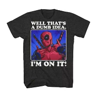 Big and Tall Mens Crew Neck Short Sleeve Regular Fit Deadpool Graphic T-Shirt