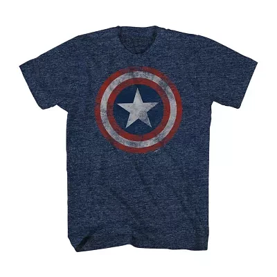 Big and Tall Mens Crew Neck Short Sleeve Regular Fit Captain America Graphic T-Shirt