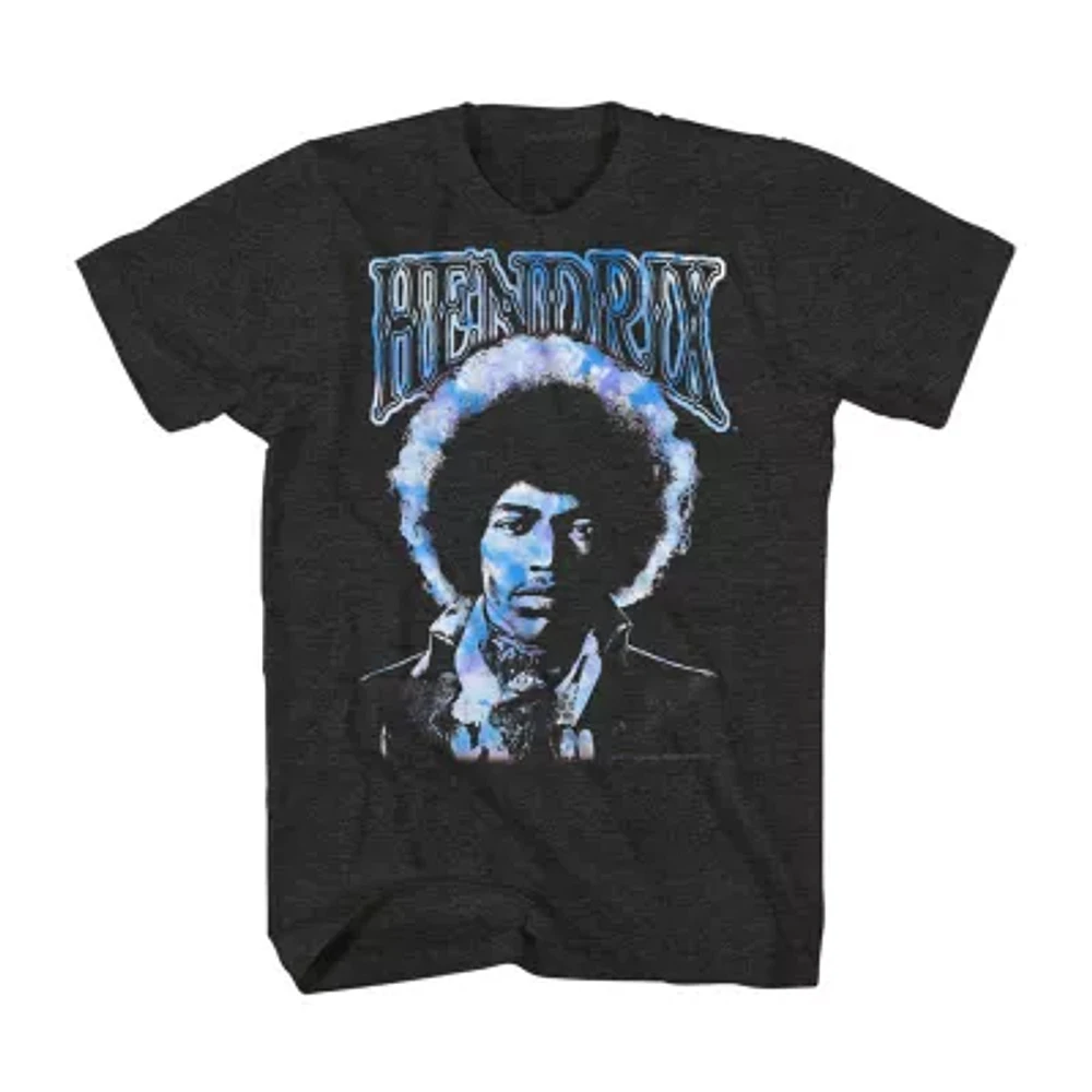 Big and Tall Jimi Hendrix Mens Crew Neck Short Sleeve Regular Fit Graphic T-Shirt