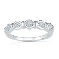 Womens 3/8 CT. T.W. Natural White Diamond 10K White Gold Stackable Ring