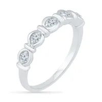 Womens 3/8 CT. T.W. Mined White Diamond 10K White Gold Stackable Ring