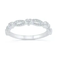 2MM 1/ CT. T.W. Natural White Diamond 10K Gold Heart Band