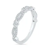 2MM 1/ CT. T.W. Natural White Diamond 10K Gold Heart Band