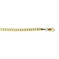 14K Two Tone 3.65MM Diamond Cut Curb Necklace