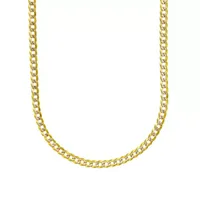 14K Two Tone 3.15 MM Diamond Cut Curb Necklace