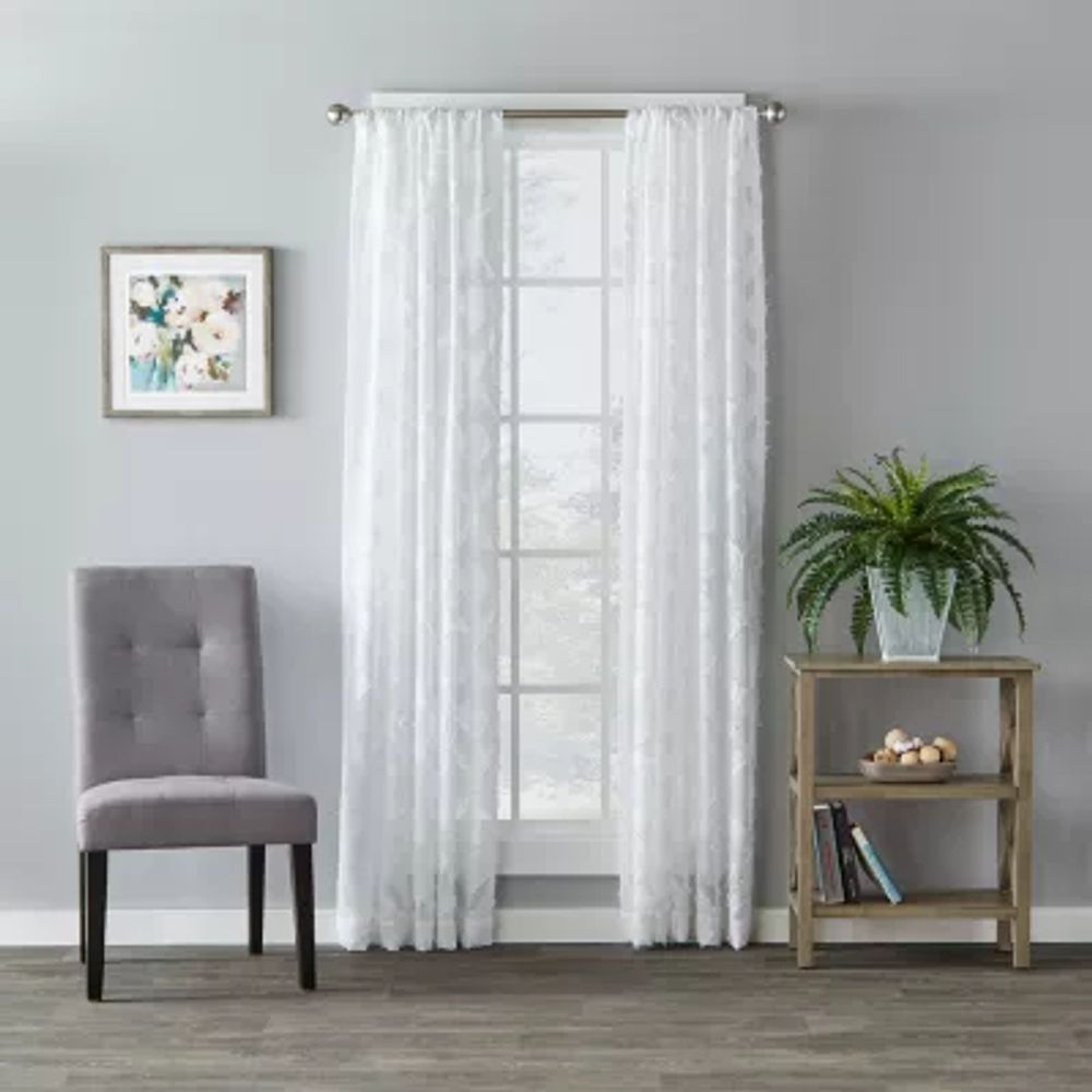 Saturday Knight Edge Diamond Light-Filtering Rod Pocket Single Curtain Panel