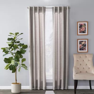 Sunsafe Maeve Pattern Light-Filtering Grommet Top Single Curtain Panel