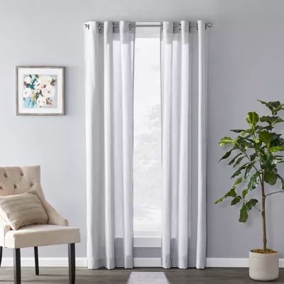 Sunsafe Raine Pattern Light-Filtering Grommet Top Single Curtain Panel