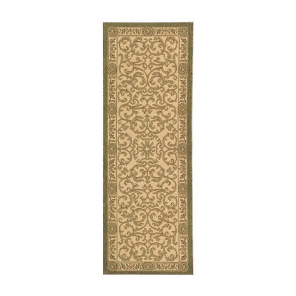 Safavieh Courtyard Collection Miah Floral Indoor/Outdoor Runner Rug