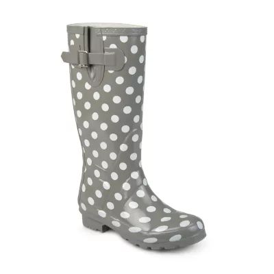 Journee Collection Womens Mist Water Resistant Block Heel Rain Boots