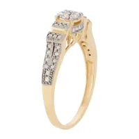 Womens 1/ CT. T.W. Natural White Diamond 10K Gold Cocktail Ring