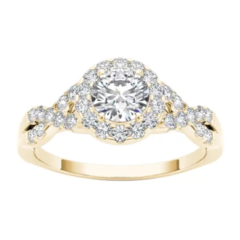 14K Gold 1 CT Round Natural Diamond Ring