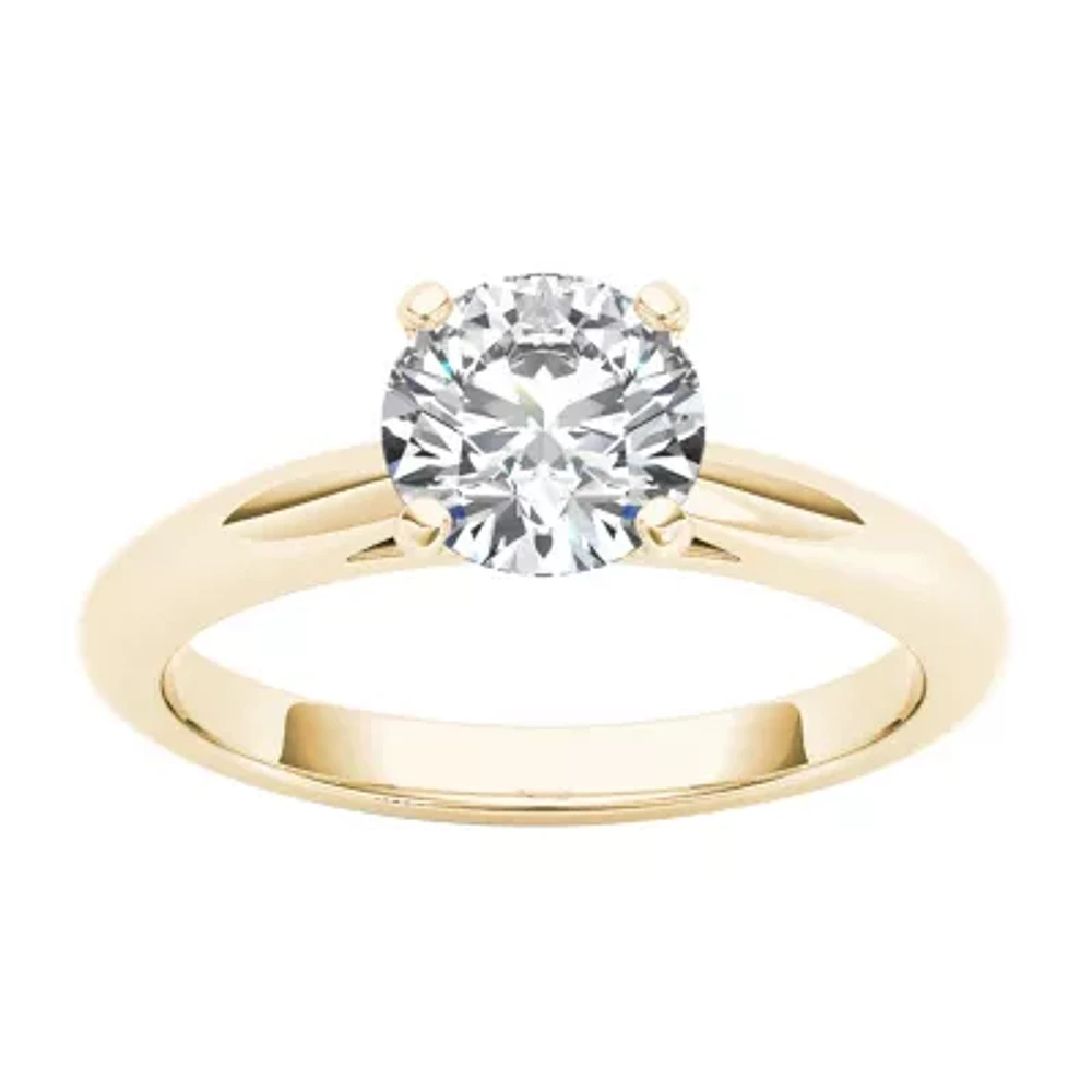 Womens / CT. Natural White Diamond 14K Gold Round Solitaire Engagement Ring