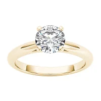 Womens / CT. Natural White Diamond 14K Gold Round Solitaire Engagement Ring