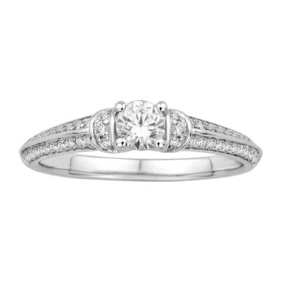 1/2 CT.T.W. Natural Diamond 14K White Gold Engagement Ring