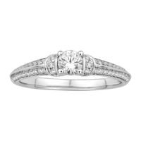 1/2 CT.T.W. Natural Diamond 14K White Gold Engagement Ring