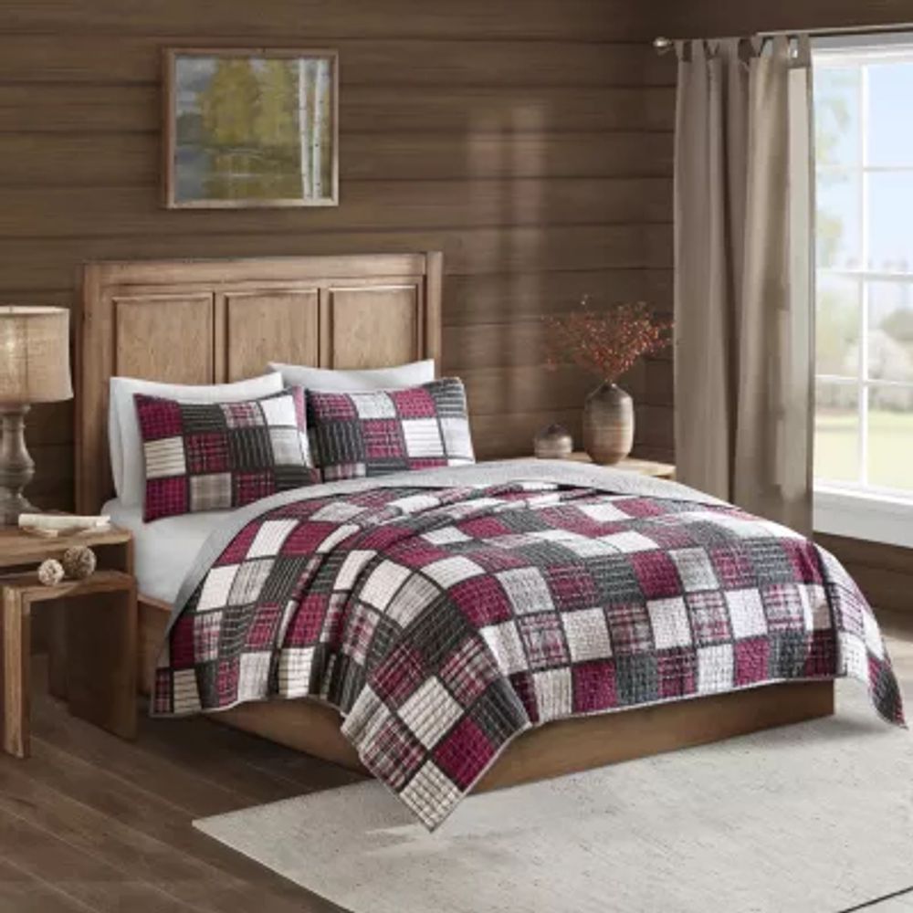 Woolrich Tulsa Oversized Plaid Print Cotton 3pc Quilt Set