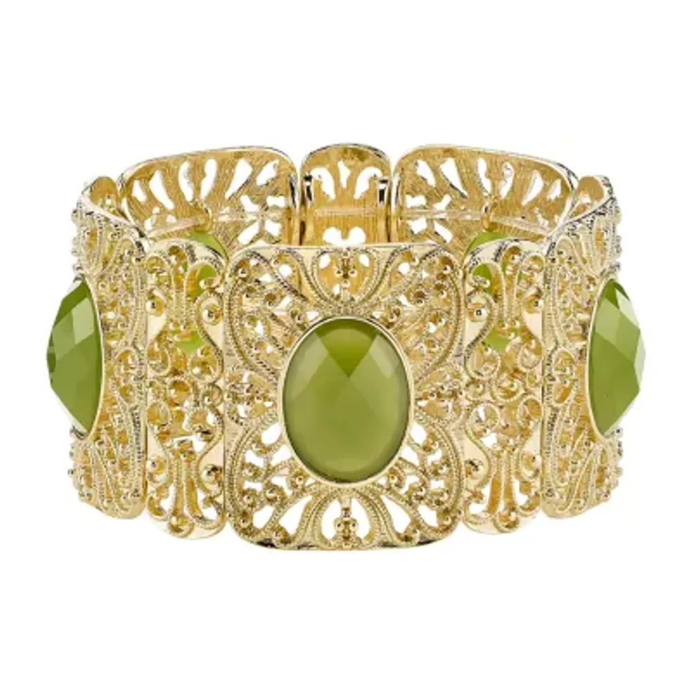 1928 Gold Tone Stretch Bracelet