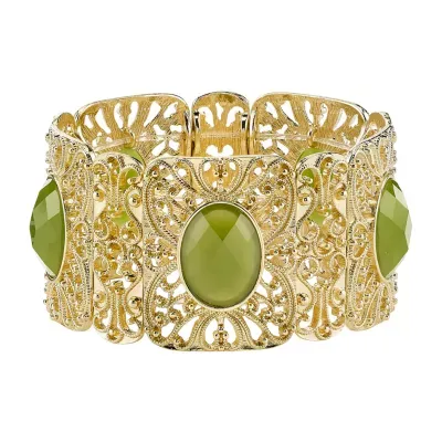 1928 Gold Tone Stretch Bracelet