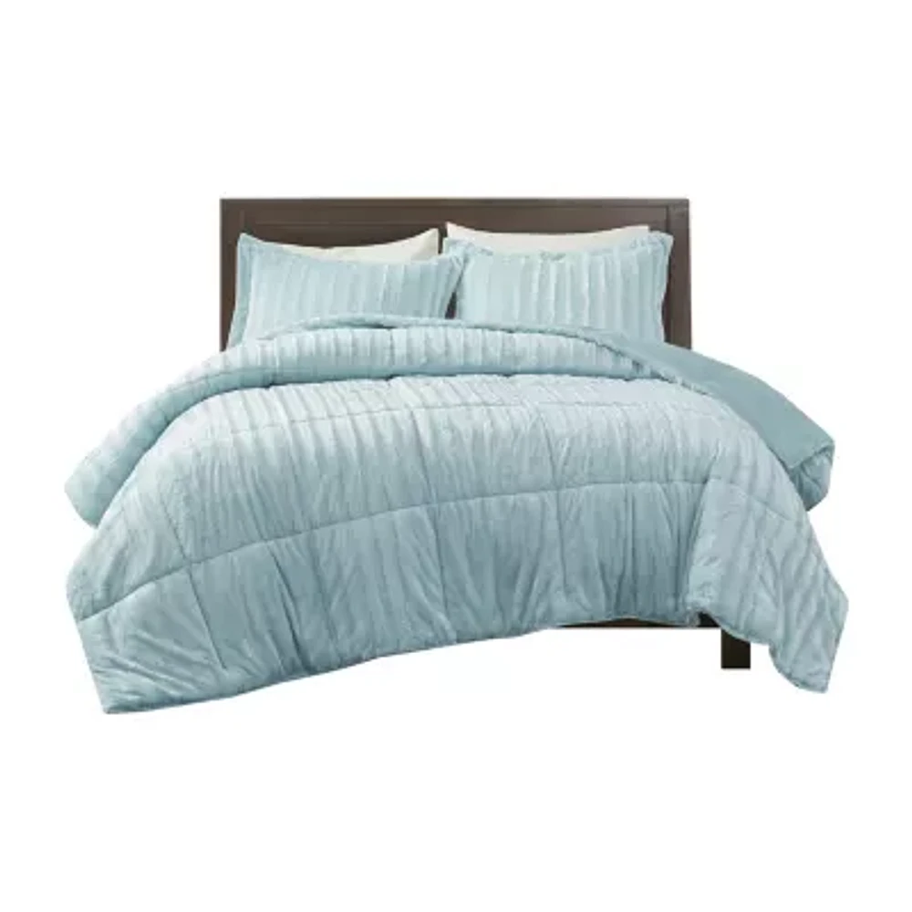 Madison Park Duke Faux Fur Mini Comforter Set