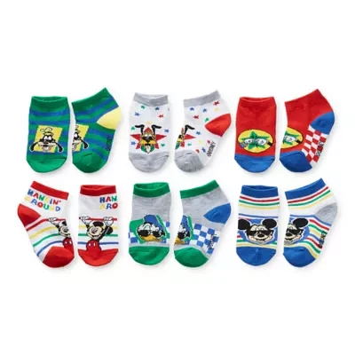 Toddler Boys 6 Pair Mickey and Friends Mickey Mouse Quarter Ankle Socks