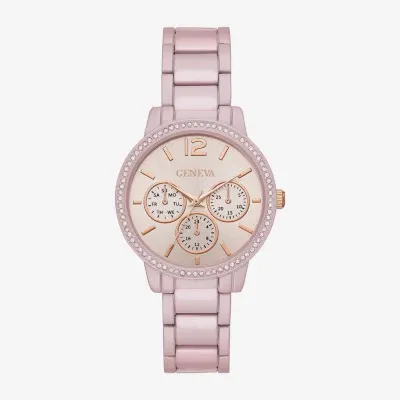Geneva Ladies Womens Crystal Accent Pink Bracelet Watch Fmdjm271
