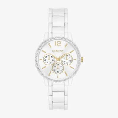 Geneva  Ladies Womens Crystal Accent White Bracelet Watch Fmdjm273