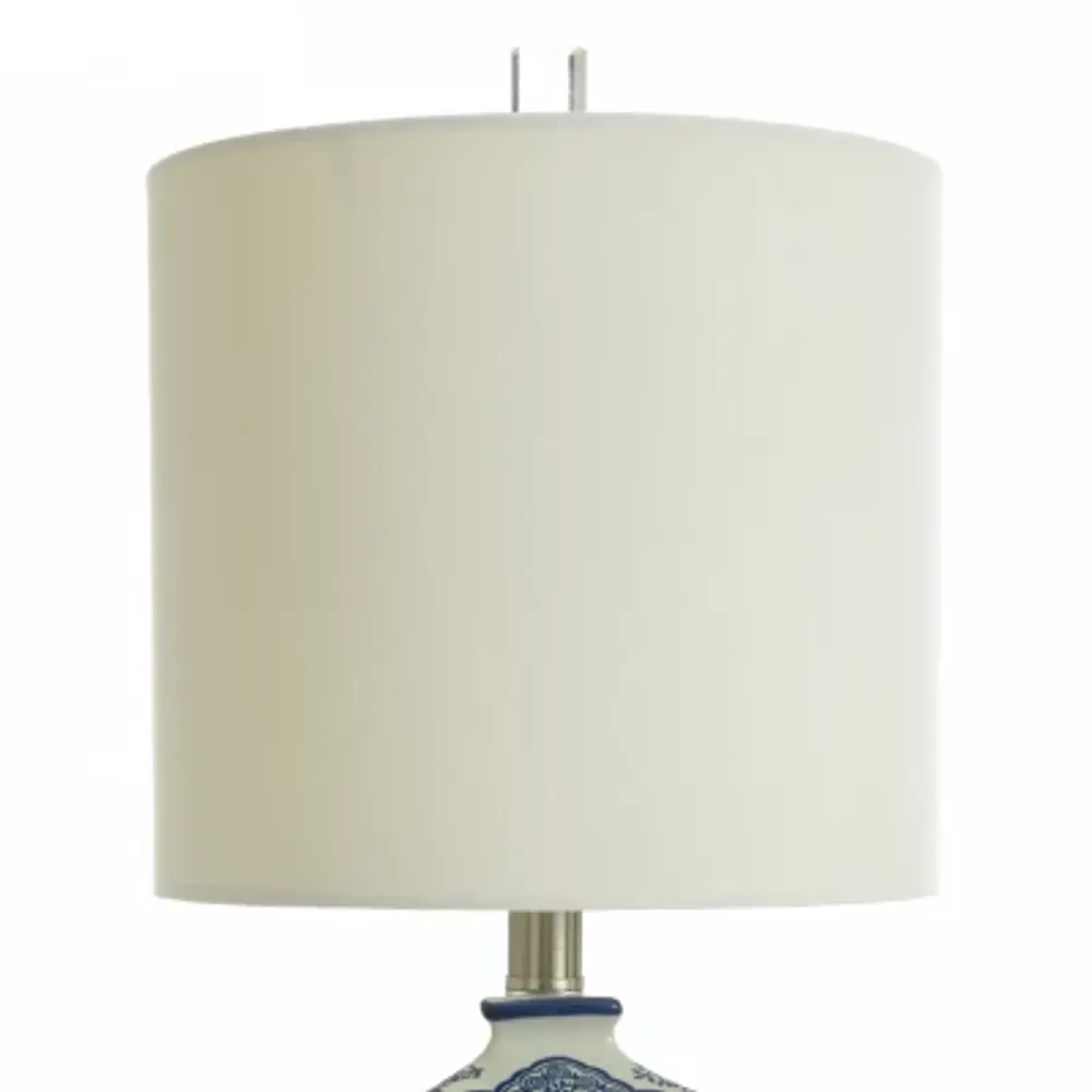 Collective Design By Stylecraft Blue And White Ceramic Table Lamp